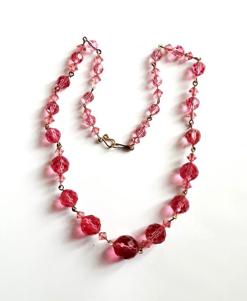 pink faceted necklace