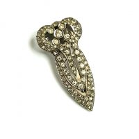 silver diamante dress clip