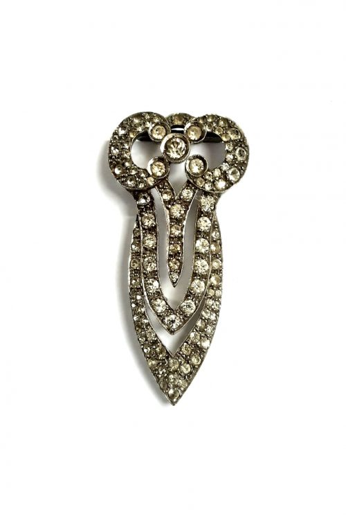 silver diamante dress clip