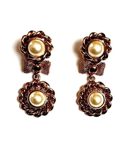 Butler & Wilson pearl gilt earrings 3