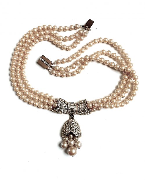 pearl diamante necklace hanging piece